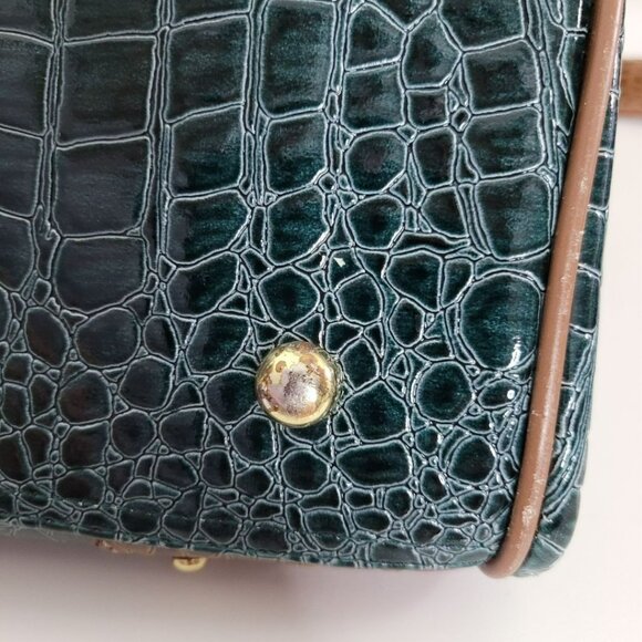 Samantha‎ Brown Classic Croc Embossed Dowel Carry On Travel Bag Weekender - Picture 8 of 12